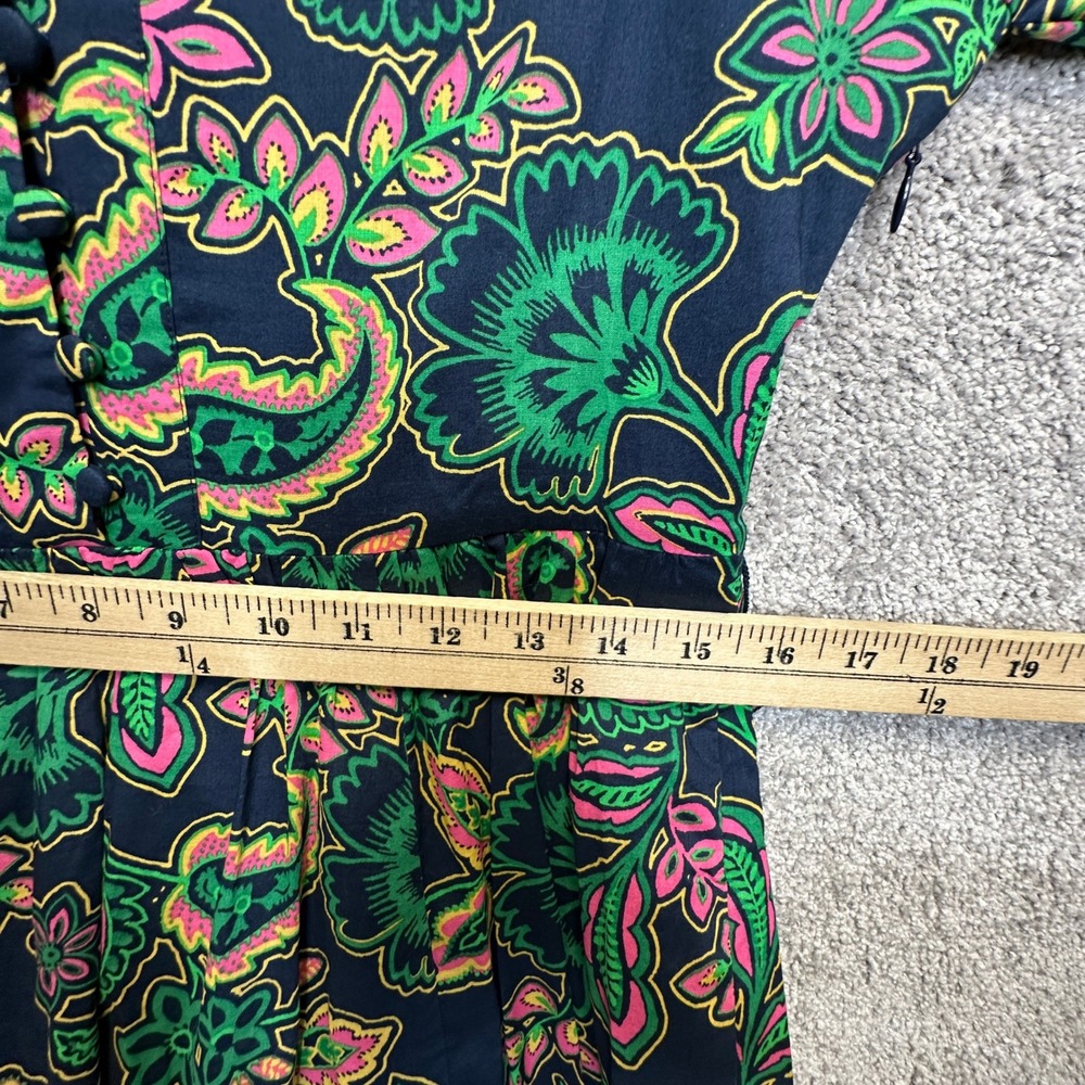 Boden Amelia Cotton Maxi Dress Womens 4 Paisley Floral V-Neck Tie Waist NWOT - Picture 6 of 13